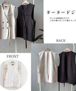 ベスト | ジレ 前開き ノースリーブ 春秋