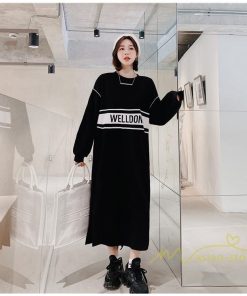 マキシ | 黒ワンピース 長袖ワンピース 秋物 レディース ロングワンピース ゆったり 大きいサイズ 裾スリット 30代40代 大人 ワンピース かわいい 通学通勤 20代50代