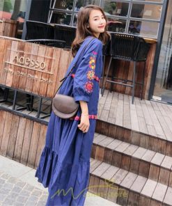 マキシ | ワンピ ワンピース ロング丈 七分袖 レディース 大人 おしゃれ きれいめ お出かけ 大人可愛い 白 青 赤 春夏秋 旅行 20代30代40代 民族風 オレンジ 海