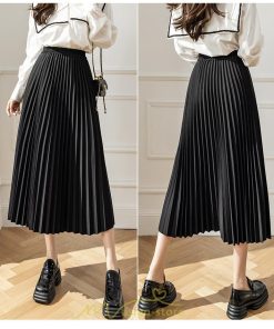 スカート | ロング 秋 秋服 レディース ボトムス ロング冬 プリーツ 無地 可愛い カジュアル オシャレ 着痩せ 韓国風 可愛い キレイめ
