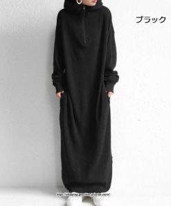 マキシ | ワンピース レディース パーカーワンピース 長袖 秋 冬 パーカー ロングワンピース ゆったり フード付き 体型カバー 40代 お洒落 通勤 上品 30代