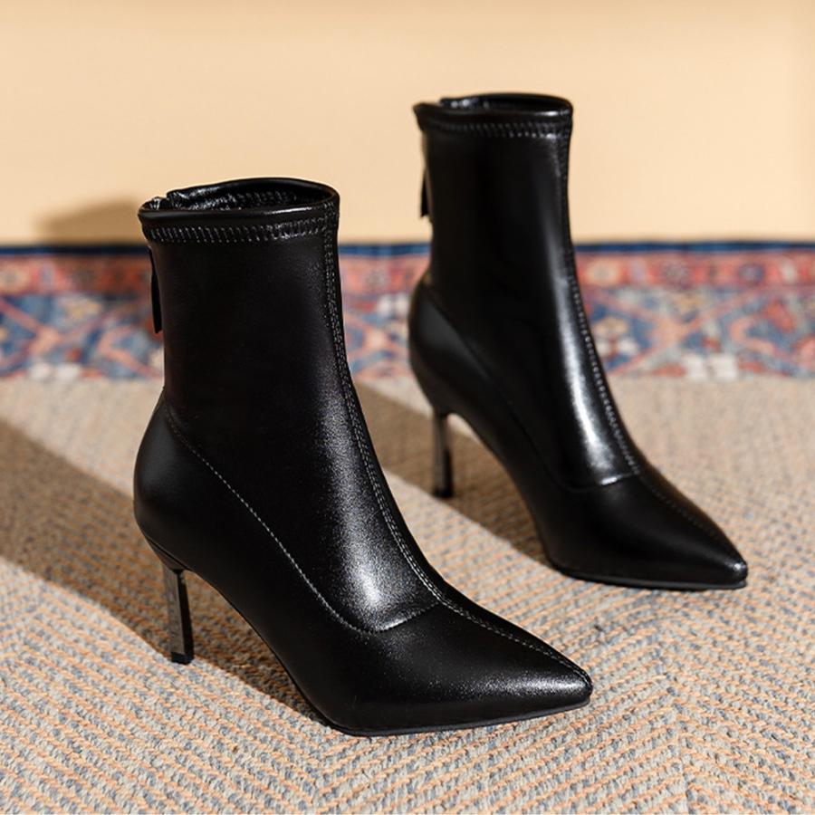 ショートブーツ | ハイヒールブーツ 裏起毛 レディース韓国