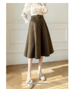 スカート | レディース 秋 冬 秋冬 ミモレ丈 膝丈 ロング 無地 ミディアム丈 ひざ丈 厚手 Aライン ハイウエスト 2022年秋冬 通学 暖か おしゃれ 通勤 ラシャ