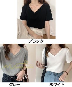 ｔシャツ・カットソー | Tシャツ レディース 春夏 トップス カットソー 半袖 『ゆるっとシンプルVネックTシャツ』 通勤通学 カジュアル 着痩せ 着回し お出かけ 20代30代40代50代 上品