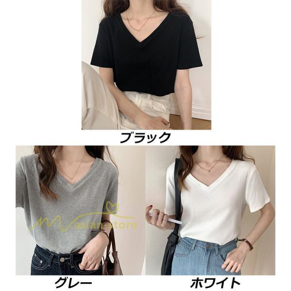 tシャツ・カットソー | Tシャツ レディース 春夏 トップス カットソー 半袖 『ゆるっとシンプルVネックTシャツ』 通勤通学 カジュアル 着痩せ 着回し お出かけ 20代30代40代50代 上品