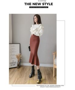 スカート | レディース ロング丈 マーメイド可愛い シンプル ニット 秋冬コーデ ボトムス きれい フレアカジュアル 女子会 新作 デート 抜け感