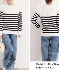 ニット・セーター | ボーダー柄 ニットセータ ラウンドネック