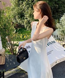 ミディアム | ワンピース レディース ノースリーブ 着痩せ 春 夏 新作 無地 きれいめ サマーワンピース 20代 30代 40代 Vネック エレガント 韓国風 上品 通学 通勤 大人