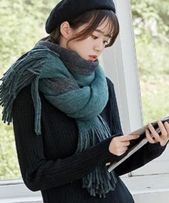 マフラー | フリンジレディース リバーシブル 大判 秋冬 厚手無地 ストール かわいい リバーシブル