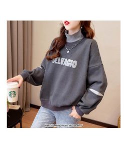 パーカー | トレーナー レディース トップス スウェット 裏起毛 長袖 暖か ハイネック おしゃれ カジュアル ゆったり カジュアル 長袖トレーナー 大人 冬 着痩せ 秋新作