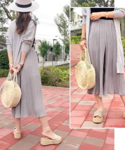 クロップドパンツ | エアリーシフォンガウチョパンツ フリル ミモレ丈 ワイドパンツ プリーツ パンツ