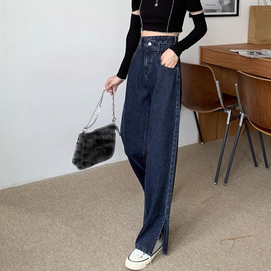 デニム | ストレートデニムパンツ ハイウエスト美脚