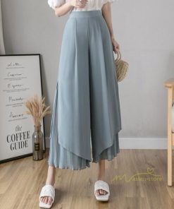 ワイドパンツ | シフォンパンツ レディース きれいめ ハイウエスト ガウチョパンツ ボトムス ゆったり 体形カバー ロング丈 夏物 オフィス 通勤 女性らしい