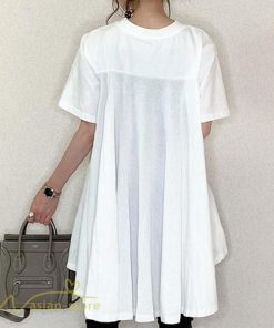 tシャツ・カットソー | Tシャツ レディース 半袖 カジュアル クルーネック おしゃれ 女性用 シンプル 無地 フレア カジュアル 可愛い トップス カットソー 4色 上品 フリーサイズ