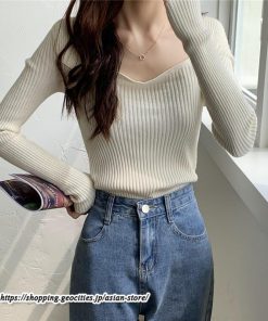ニット・セーター | カットソー ニット レディース リブニット 長袖 秋冬 春 トップス スリム ストレッチ インナー 無地 通学通勤 着痩せ 長袖ニット 長袖カットソー プルオーバー