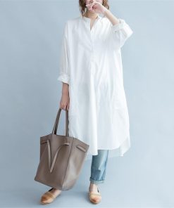 シャツ・ブラウス | ブラウス ロングシャツ レディース シャツワンピース ブラウス トレンド 春夏 大きいサイズ 韓国風 カジュアル 長袖シャツ ロングワンピース ゆったり