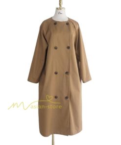 ダウンジャケット コート | コート アウター ノーカラーコート レディース 秋物 羽織り 長袖 ミモレ丈 ロングコート 秋アウター ダブル 無地 ポケット 大人 ゆったり 30代40代