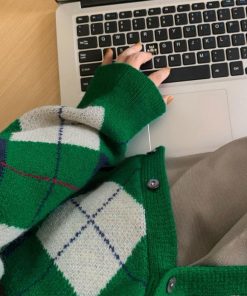 カーディガン | アーガイル柄ニットカーデ