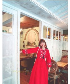 マキシ | マキシワンピース レディース ワンピース ドレス マキシ丈ワンピース 通勤 結婚式 夏服 体型カバー 刺繍 Vネック 長袖 きれいめ 秋ワンピース 人気 カジュアル