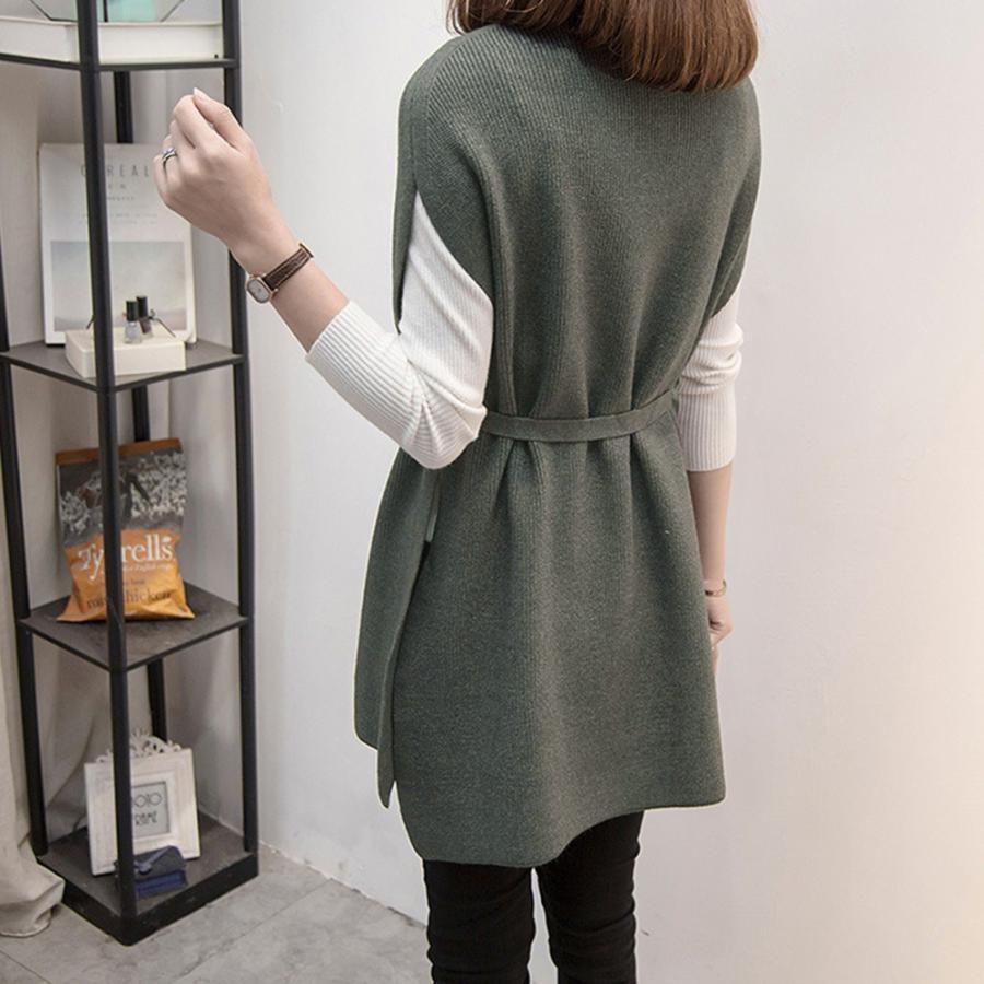 ニット・セーター | ノースリーブ ニットチュニック 韓国風