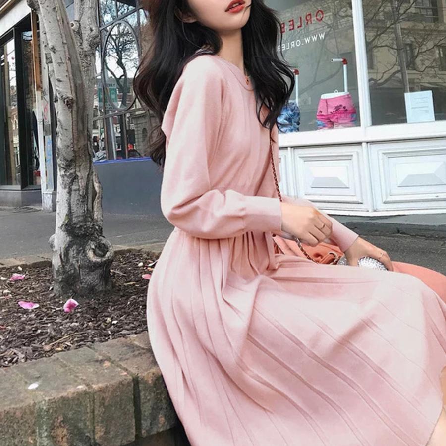 ワンピース | ニットプリーツワンピースレディースニット