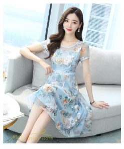 ミディアム | ワンピース レディース 半袖 膝丈 ミディアムワンピース 花柄 きれいめ おしゃれ カジュアル 大きいサイズ お出かけ 40代 フェミニン 上品 エレガント 30代