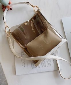 ショルダーバッグ | トートバッグ 斜めがけバッグ 2点セット ポーチ付き レディース クリアバッグ おしゃれ ビニールバッグ 大容量