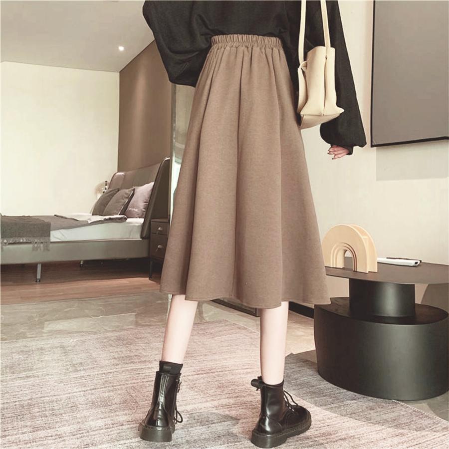 フレアスカート | ミモレ丈スカート ボトムス スカート 女性 スカート 春秋冬 レディース ファッション 後ろウエストゴム