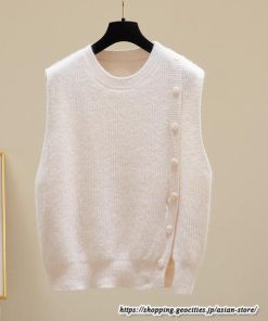 ベスト | ニットレディース トップス Uネック タンクトップ ノースリーブ 袖なし インナー ニット 女ニット セーター 20代30代 レイヤード風 重ね着風
