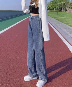 デニム | ストレートデニムパンツ ハイウエスト美脚