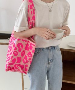 トートバッグ | キャンバスヒョウ柄 帆布鞄