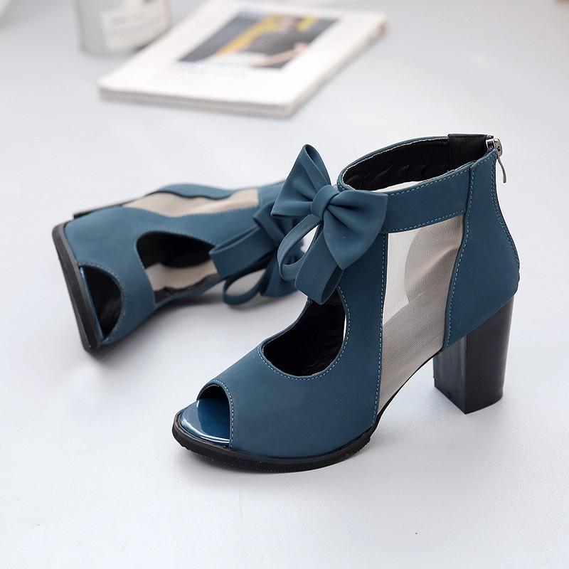 サンダル ミュール | サンダル レディース ブーツサンダル シューズ 痛くない チャンキーヒール 太ヒール ブーツ 靴 ミドルヒール 後ろファスナー くつ 大きいサイズ 女性用靴