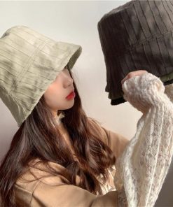 帽子 | サンバイザー レディース 韓国風 無地 バケットハット 両面着 ハット ヴィンテージ ぼうし コットン キャップ