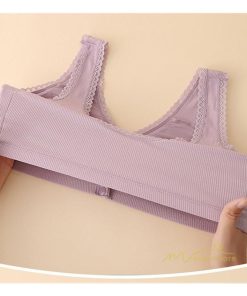 トップス | ブラジャー 前開き フロントボタン ノンワイヤー ノンワイヤーブ ナイトブラ ソフトブラ レディース インナー 無地 肌着 ギフト 下着 着脱簡単 母親 婦人