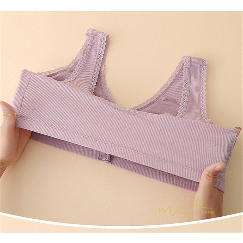 トップス | ブラジャー 前開き フロントボタン ノンワイヤー ノンワイヤーブ ナイトブラ ソフトブラ レディース インナー 無地 肌着 ギフト 下着 着脱簡単 母親 婦人