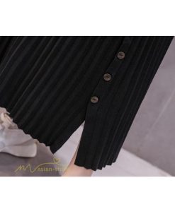 スカート | マタニティ Aライン秋 冬 コーデ 着痩せ 裾口スリット ニット 体型カバー リブ ウエスト調整 マタニティウェア 大きいサイズ カジュアル