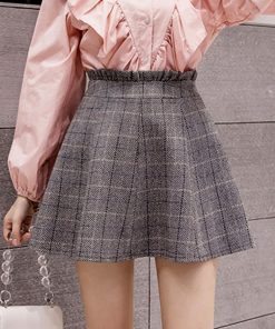 ミニスカート | Skirt ボトムス レディース グレンチェックスカート Aライン 秋冬 フレアスカート