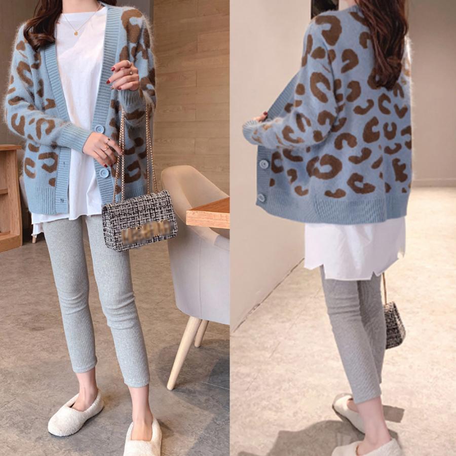 カーディガン | 長袖 レオパード柄 ゆったり ニットレディース カジュアル 羽織り おしゃれ ニットトップス ヒョウ柄 きれいめ