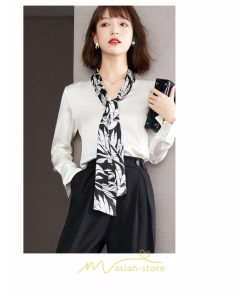 シャツ・ブラウス | シャツ ブラウス 秋冬 レディース スカーフタイ きれいめ フォーマル 春 長袖 白 通勤 OL フェミニン 上品 ゆったり エレガント ビジネス 2022新作