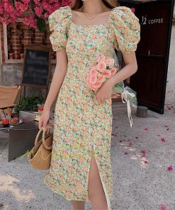 マキシ | ワンピース レディース 花柄ワンピース キレイめ 夏 半袖 ワンピ 花柄 ロング丈ワンピ オシャレ 着痩せ 通勤 エレガント スリット カジュアル 20代30代40代 上品