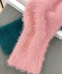 ニット・セーター | 韓国風 ニットトップス セーター 長袖 シャギーニットカーディガン レディース ふわふわ 秋冬 モヘアニット 羽織り 無地