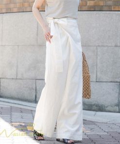 ワイドパンツ | レディース ガウチョパンツ 無地 ロングパンツ 着痩せ 体型カバー カジュアル パンツ おしゃれ 蝶結び かわいい ハイウエスト ゆったり 韓国風