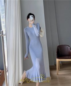 ニットワンピース | ロングワンピース ワンピース レディース ロング丈 秋 冬 マーメイド 着痩せ セクシー 足細効果 韓国風 20代30代40代50代 フェミニン