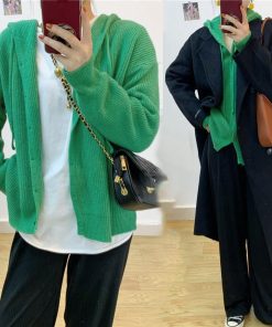 カーディガン | 韓国 ニットフード付き 秋