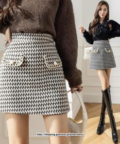 スカート | レディース 春秋冬 ショート丈 ハイウエスト ミニタイトチェック柄 シンプル ボトムス 通勤 オシャレ ポケット セクシー