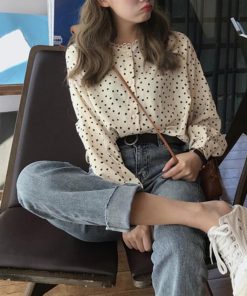 Tシャツ・カットソー | おしゃれ レディース シフォンブラウス ブラウス ドット柄 シャツブラウス ゆったり トップス 水玉模様 オフィス 長袖