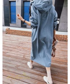 デニムワンピース | フード付き レディース デニム ワンピース 20代 30代 長袖 Aライン プルオーバー カジュアル 秋 冬 新作 40代 フリーサイズ シンプル 50代
