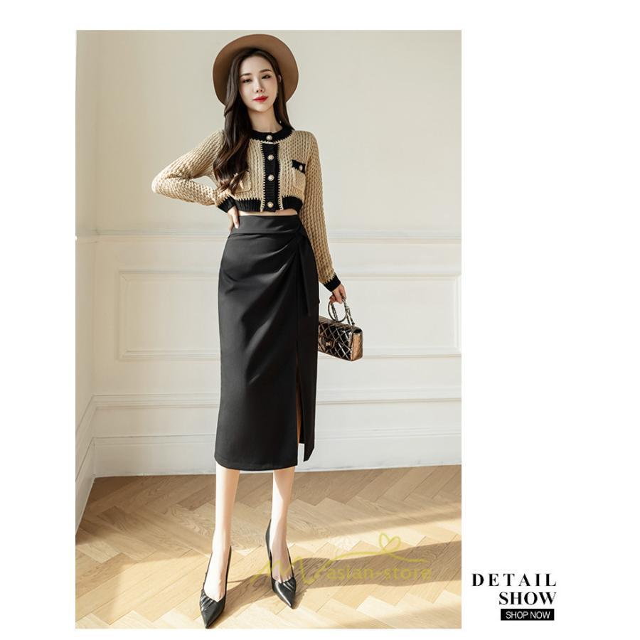 スカート | レディース ロング ミモレ丈 大人 スリット 秋冬 ロング丈 Aライン ハイウエスト 秋冬 無地 着痩せ お出かけ 2022 暖か 通勤 お呼ばれ フェミニン