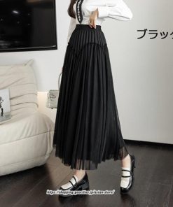 スカート | ロングティアードAラインレディース フレアハイウエスト 秋冬 無地 20代30代40代50代 オシャレ ゆったり