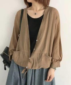 カーディガン | レディース UVカットー 初秋 秋新作 コーデ 冷え防止 羽織 ボタン Vネック 無地 長袖 7色 フリーサイズ かわいい 春 夏 秋 透け感 体型カバー